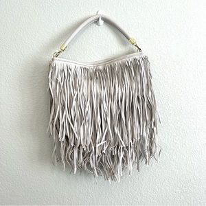 White Fringe Faux Leather H&M Purse Crossbody